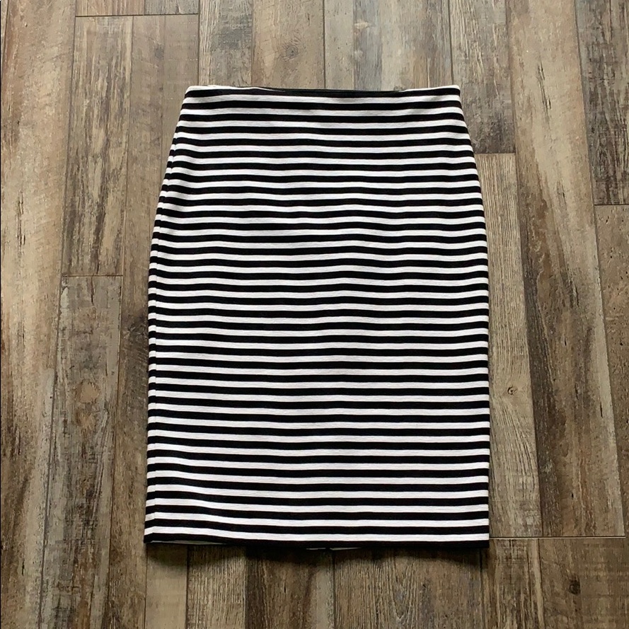 Black And White Striped Skirt